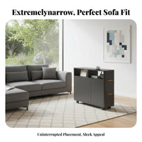 Slim Gap Cabinet Space-Saving Mobile End Table Modern Minimalist design