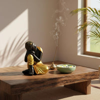 Resin Buddha Ornament Handmade Craft Seated Buddha Statue Jewel Embellishments