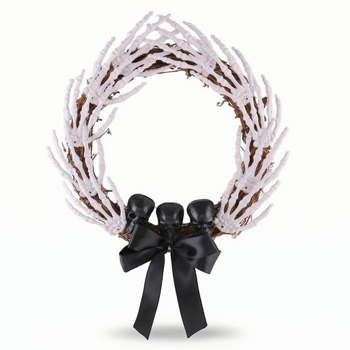 Skeleton Wreath Spooky Ghirlanda Con Scheletro Hanging for Haunted House, Porch