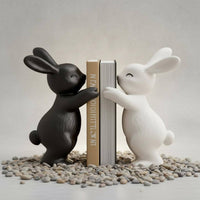 Nordic Hare Book Stand Artistic Hare Statue Bookend Stable Home Decor for Entryway