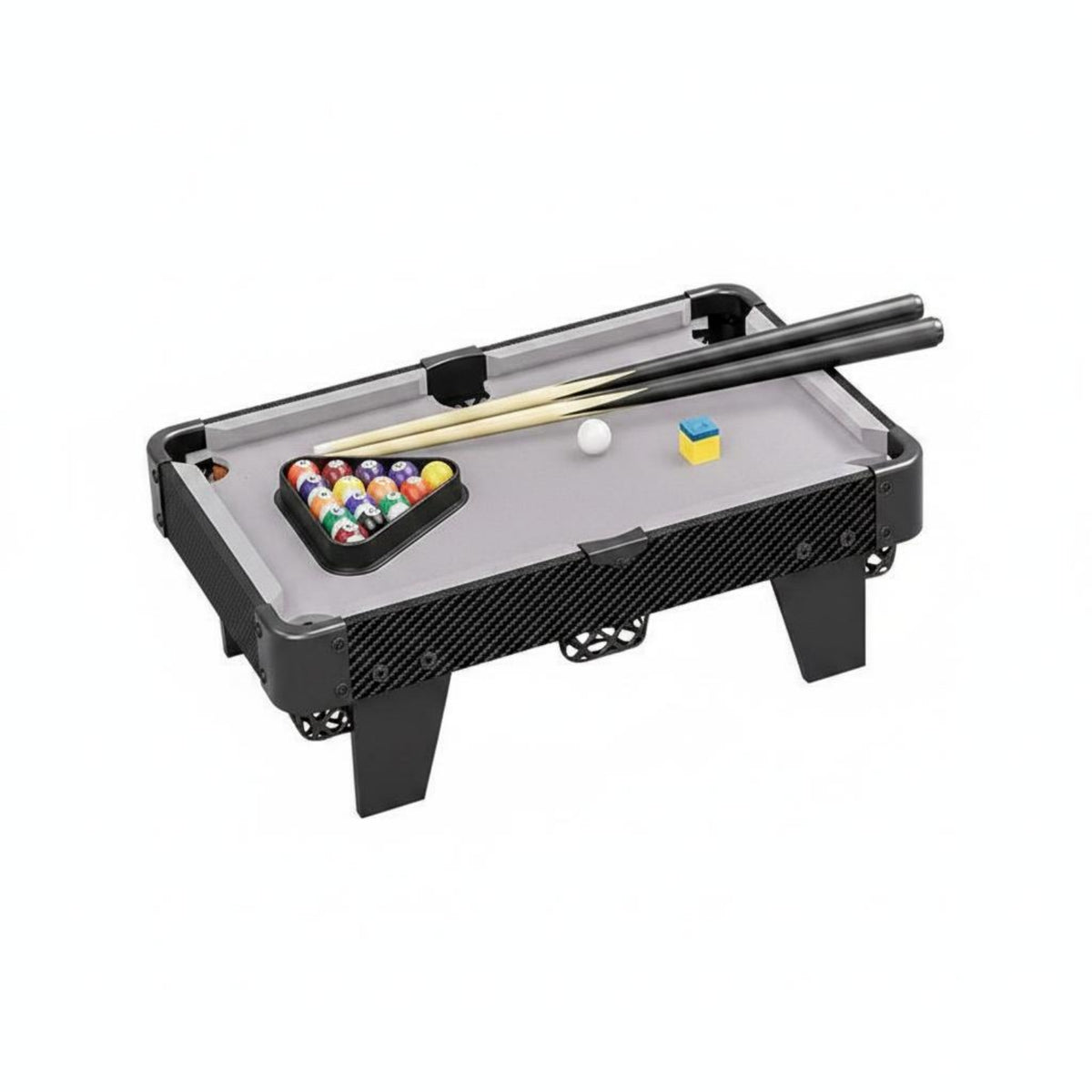 Compact Mini Tabletop Billiard Table Felt Play Surface Tabletop Pool Table Rounded Pockets Toy Sport Textured Exterior