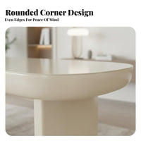 French Cream aesthetic Curved Minimalist Desk with Drawer Light Luxury Writing Table Modern Design Office Furniture Designer Look for Professionals, Students, Creatives, Study Room, Bedroom