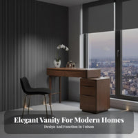 Vanity with Integrated Chest Light Luxury aesthetic Vanity Desk with Drawers Space-Saving Multifunctional Design for Women, Home