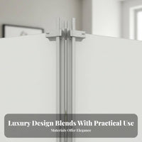 Movable Freestanding Panel Screen Foldable Fluted Panel Partition Folding Design Room Divider Modern Aesthetic for Interior Designers, Business Owners, Bedroom, Studio Apartment, Commercial Spaces, Restaurant