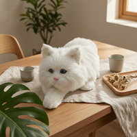 Bicolor Feline Figurine Collectible Home Decor Photo Props for Teaching Aid