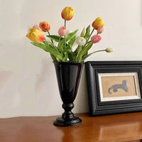 French Design Vase High-End Goblet Vase Matte Finish for Entryway