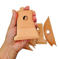7 Pieces Clay Trimming Knife Smooth Finishing Wooden Pottery Rib Ceramic Trimming for Art Class