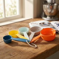 5 Pieces Hanging Loop Cups Long Handle Kitchen Tool Multi Color for Cooking
