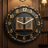 Round Analog Wall Timepiece 12-Hour Clock Face Home Decor Easy to Read