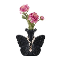 Butterfly Vase Lightweight Vase with Pearl Necklace Aesthetic for Entryway