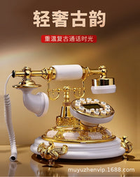 欧式田园时尚创意轻奢电话机有线固定家用座机老人复古仿古电话