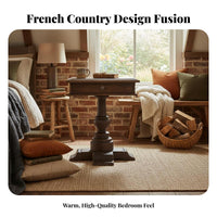 Carved carvings Upholstered Panel Bed Rustic Country Aesthetic Bedroom Furniture French Retro Look Bedstead Vintage design for Newlyweds, newlyweds, Homeowners, Villa, Guest Room, Home, Apartment