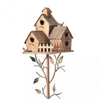 Outdoor Metal Birdhouse Garden Stakes Set of 5