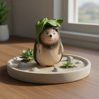 Miniature Hedgehog Statue Hand-Painted Hedgehog Figurine Textured