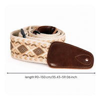 Guitar Strap with Leather Ends Jacquard Woven Guitar Strap Stylish for Live Performance
