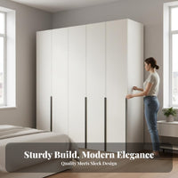 3-Door stand-alonestanding Closet Modern Simple Design 3-Door Wardrobe with Drawers Large Capacity Armoire for Apartment Dwellers, Homeowners, changing area