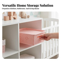 Lidded Woven-Pattern Box adaptable Storage Container Decorative for Students
