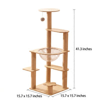 Cat Activity Center and Activity Centre with Ramp, Density Board Multi Level Wood Condo, Kitten Activity Center for Large Cats and Indoor Cats