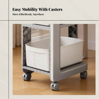 Movable Storage Rack for Backpacks, Multi-Tier Organizer, Rolling Cabinet for Books and Stationery