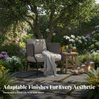 Woven Patio Armchair Nordic Design paded Patio Armchair Includes pad Deep Seating for Homeowners, Hotel Owners, Balcony