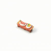 1/64 Scale Miniature Table with Food Detailed Miniature Table Wooden Tabletop Scene Prop Decorative for Hobbyists