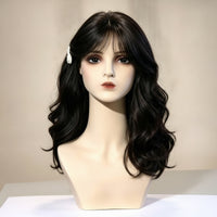 Mannequin Head Bust Realistic Mannequin Head with Shoulders Authentic Hairpiece Stand for Cosplayers, Hairstylists, Photography Studios