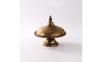 Pedestal Tray with Lid Aged Brass Pedestal Server with Dome Cake Stand with Dome Lid for Hosts, Home Stylists, Tea Party, Dining Table