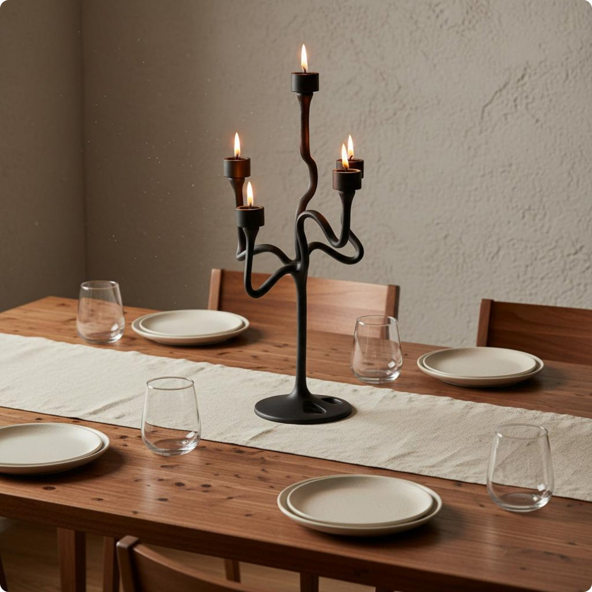 Spiral Candle Holder Nordic Style Metal Candle Stand Matte Candlestick for Entryway, Hotel, Restaurant
