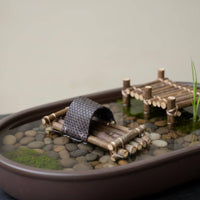 4 Pieces Mini Fishing Village Model Handmade Look Decor Piece Display Prop