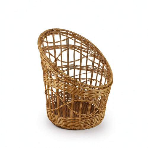 Woven Basket with Iron Frame Rustic for Entryway