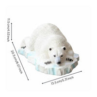 Arctic Animal Ice Float Waterproof Buoyant Arctic Bear Statue Whimsical Charm Resin Animal Statue for Garden, Courtyard