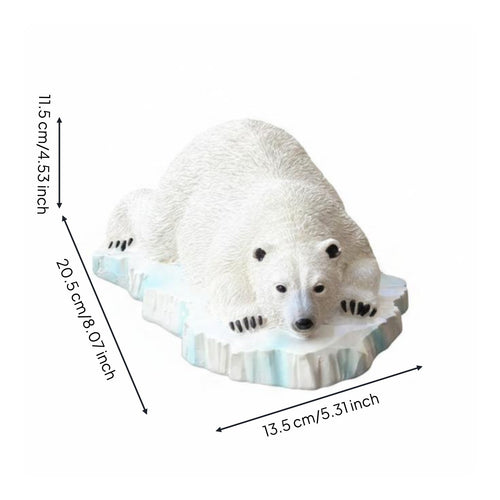 Arctic Animal Ice Float Waterproof Buoyant Arctic Bear Statue Whimsical Charm Resin Animal Statue for Garden, Courtyard