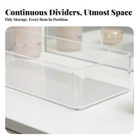 Makeup Organizer Tray Multiple Compartments Clear Partitioned Organizer