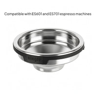 Rich Crema Stainless Steel Coffee Filter Basket Shiny Metal Single-Cup Filter Basket Black Rim Integrated Tab