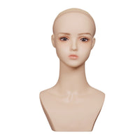 PVC Female Mannequin Head for Wig and Makeup Display, Half Body, Without Wig
