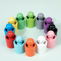 Wooden Montessori Color Matching Sorting Cups Toy for Cognitive Training