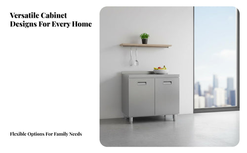 Rust-Proof Stainless Steel Kitchen Cabinet Waterproof Metal Kitchen Cupboard Easy to Clean Freestanding Food Pantry Scratch-Resistant for Homeowners, Families, Landlords, Home, Utility Room, Garage, Office