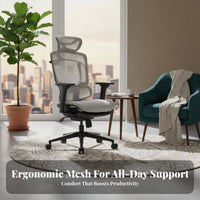 Ergonomic Chair with Headrest Breathable spinerest for Gaming Setup, Workstation