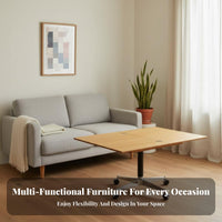 Adjustable C-Shaped Table Nordic Design C-Shaped Couch Table Mobile with casters Foldable surface for Students, Seniors, Bedroom