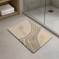 Diatomite Bath Mat Rounded Corners Floor Covering Rectangular