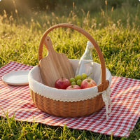 Lined Picnic Basket Lightweight Lined Wicker Basket Sturdy