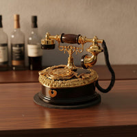 Vintage Rotary Phone Music Box Decorative Rotary Phone Ornament Nostalgic Home Decor for Bar, Living Room