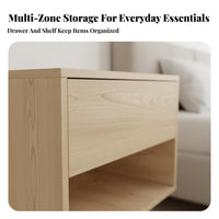 Floating Drawer Shelf Space-Saving Bedside Table Minimalist Design for Students