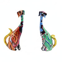 Resin Dog Figurines Slender Mini Resin Dogs Sculptural Mini Dog Figurines for Desk, Living Room