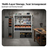 Pegboard Tool Organizer High Load Capacity Multi-Layer Storage Rack Flexible Configuration Heavy Duty Metal Shelf for Mechanics, Warehouse, Stockroom