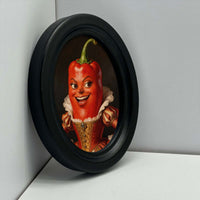 Solid Wood Picture Frame with Abstract Design, Oval, Painted, Includes Picture