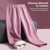 Fleece Lined Tights for Women with High Waisted Thermal Insulation, Opaque for Winter Cold Weather, Soft Warm Leggings