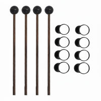12 Pieces Solid Wood Handle Ethereal Drum Mallets Finger Picks Steel Tine Drum Mallet Set for Children, Beginners