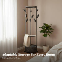Rolling Clothes Rack with Laundry Basket Quick Assembly for Dorm Room, Students