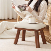 Wooden Shoe Changing Stool Easy to Clean Upholstered Footstool Scratch Resistant